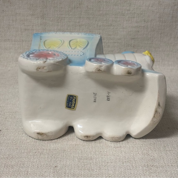 Vintage Boy Train Planter Made in Japan Collectible Home decor Baby Room Decor - Picture 5 of 7